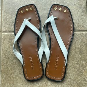 Frame Denim White and Brown Sandals